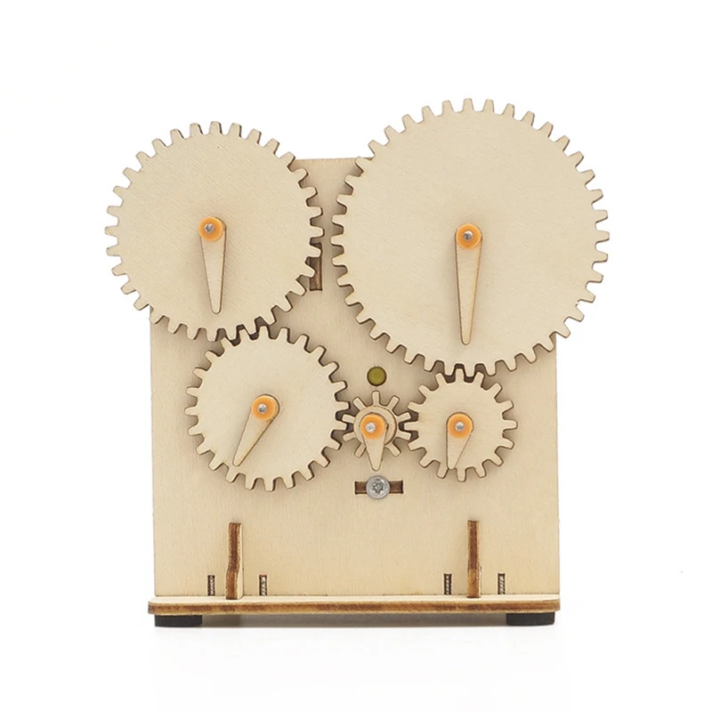 

DIY Wooden Electric Gear Wheel Science Experiment Technology Puzzle Kit Learning Educational Material 85X75x100mm For Children