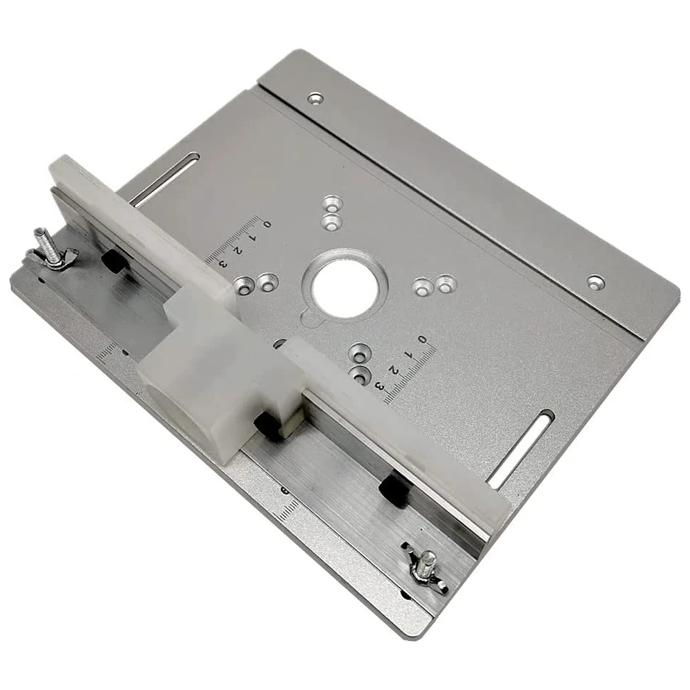 Router Table Insert Plate W/Miter Gauge for Woodworking Benches Table Saw Multifunctional Trimmer Engraving Machine A