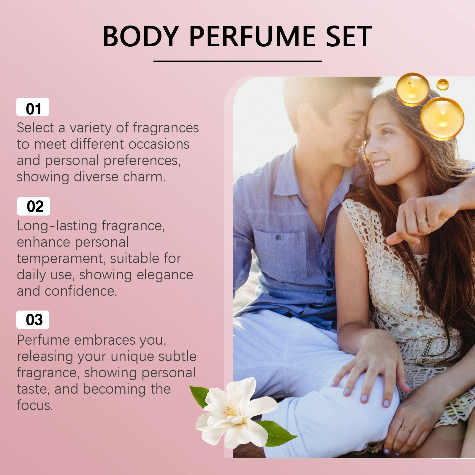 Juego de perfumes para el cuerpo, aceite esencial Natural, efecto de resistencia concentrado, regalo de fecha para pareja, aroma largo fresco, mejora el encanto, Aroma elegante