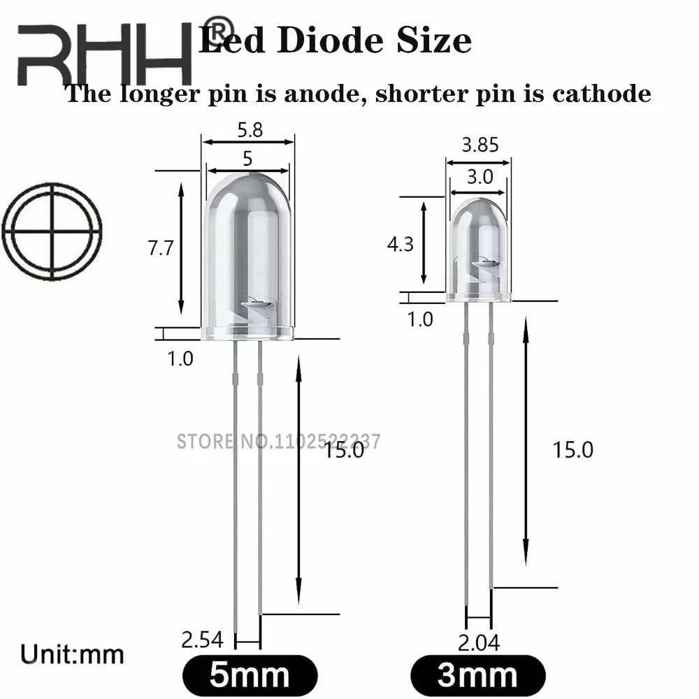 100-1000 peças 3/5mm led branco/azul/vermelho/amarelo/verde/rosa/roxo lâmpadas/5mm cor branca diodo emissor de led f5 branco/uv led