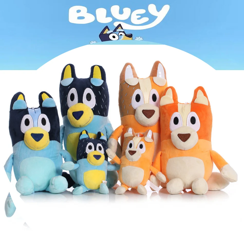 Nuevo Peluche de Anime de Bluey y Bingo, Muñecos de Peluche de Perros, Juguetes de Acción, Muñecos de la Suerte, Peluches de Chilli y Mackenzie, Regalo Suave para Niños
