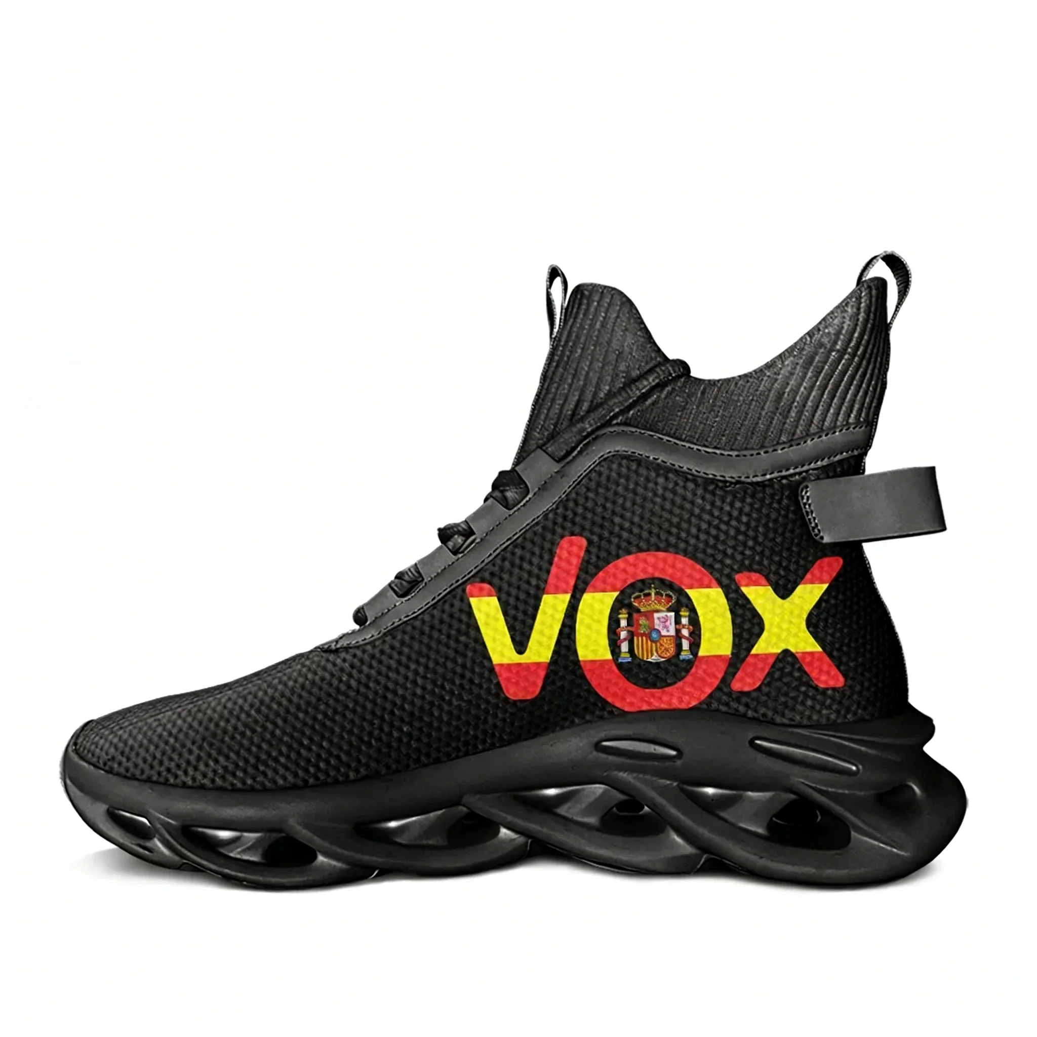 

Кроссовки-кеды Vox High Top с испанским национальным гербом, мужские и женские, для походов, путешествий, бега, легкие повседневные, на заказ