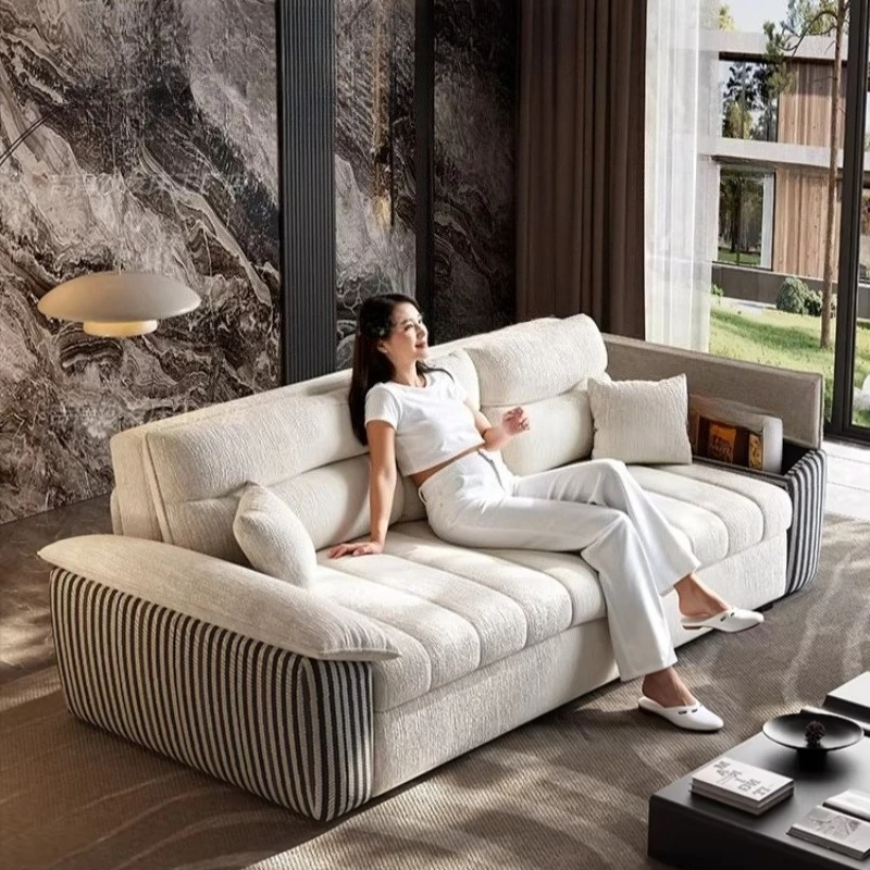 

Chenille Fabric Sofas Living Room Armrest Lounge Pull Out Sofa Bed For 2 Person Full Size Frame Multifunctional Couch Furniture