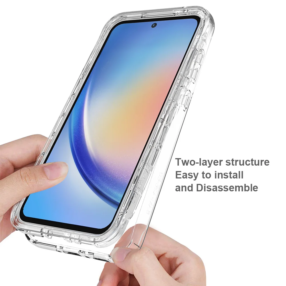 for Samsung A55 A54 A14 A34 A16 S24 FE S23 Ultra S22 Plus Fall Protection Transparent Case for Samsung Galaxy A55 A35 5G A15