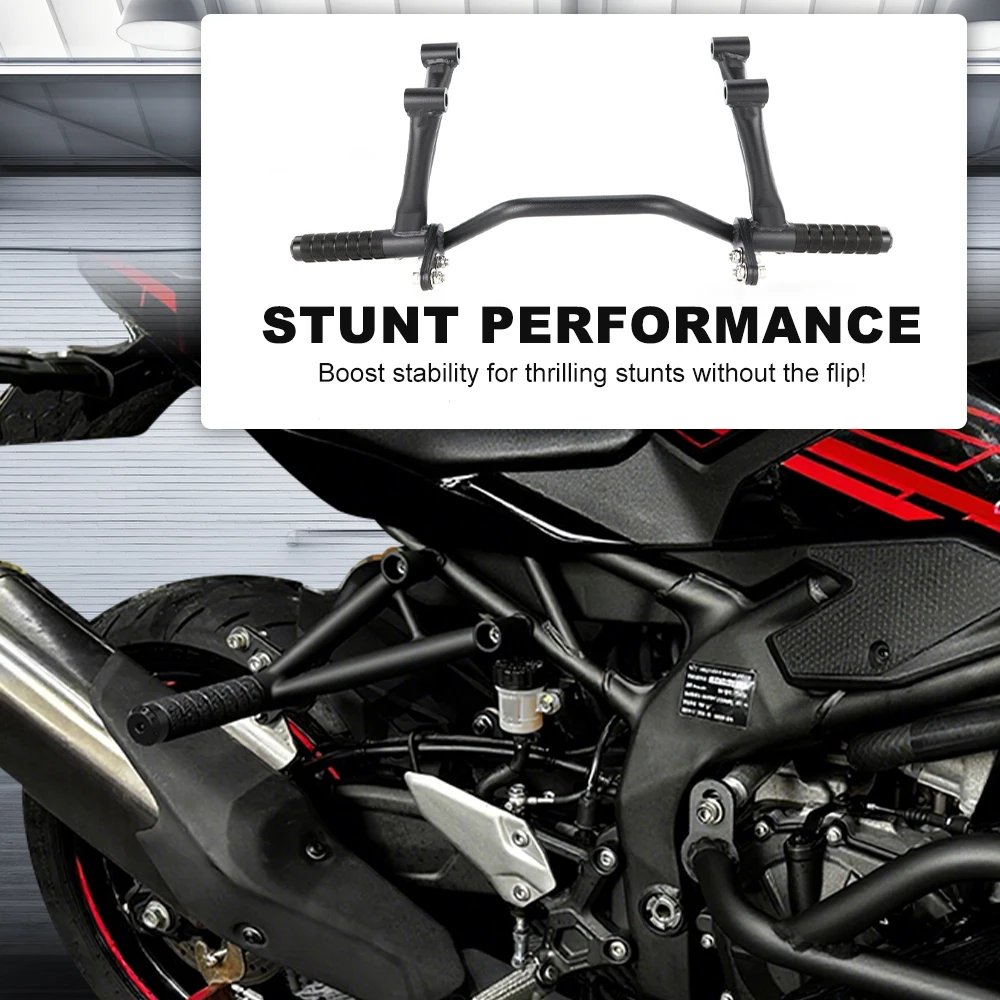 مساند قدم خلفية وحيلة الساعة 12 لـ Kawasaki ZX-4RR & ZX4R 2023 2024 2025 قفص فرعي للدراجة النارية مع قفص فرعي وحلقة كشط