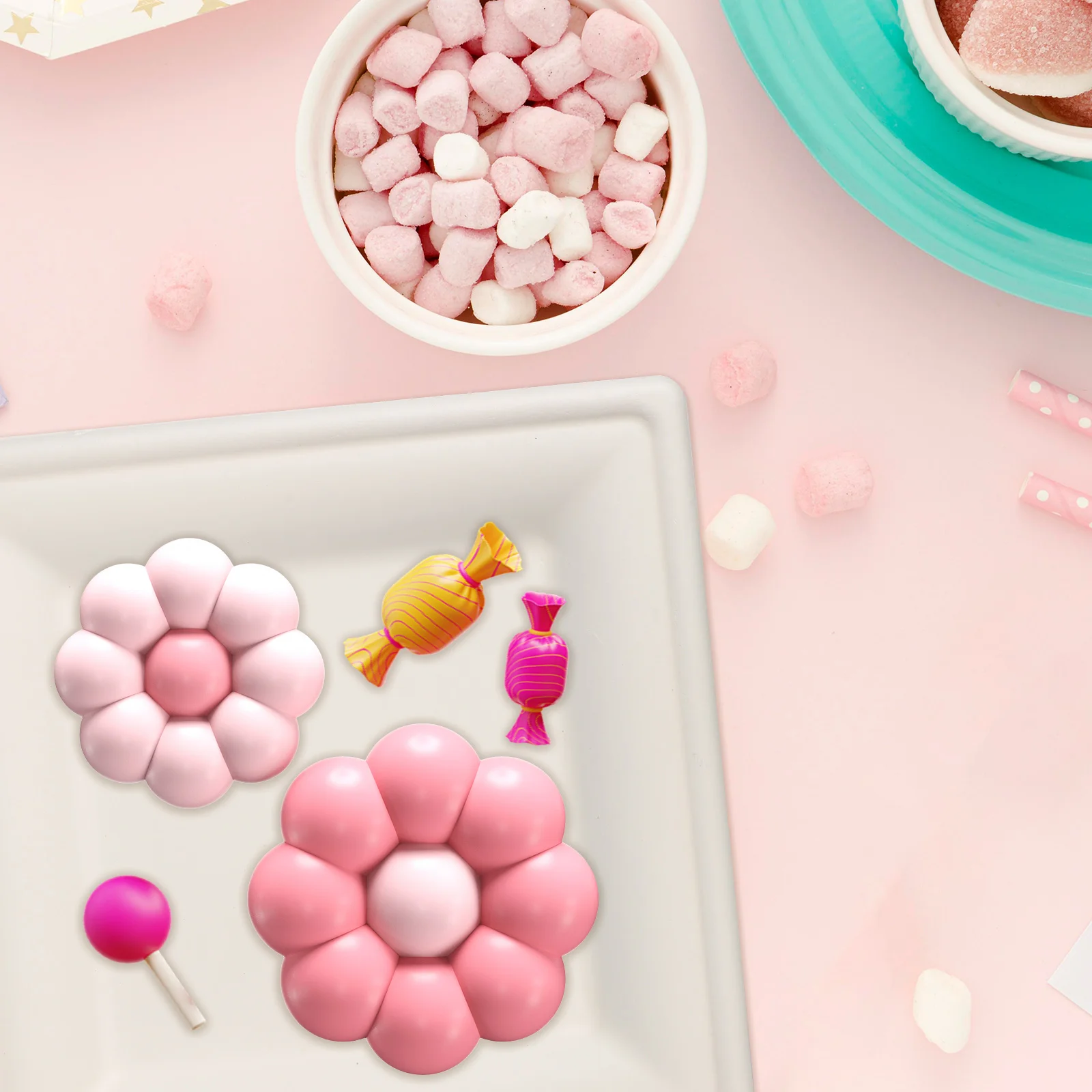 

50pcs Thickened White Square Plates Disposable Serving Platters Buffet Food Trays Cake Dessert Party Tableware Utensils Leak