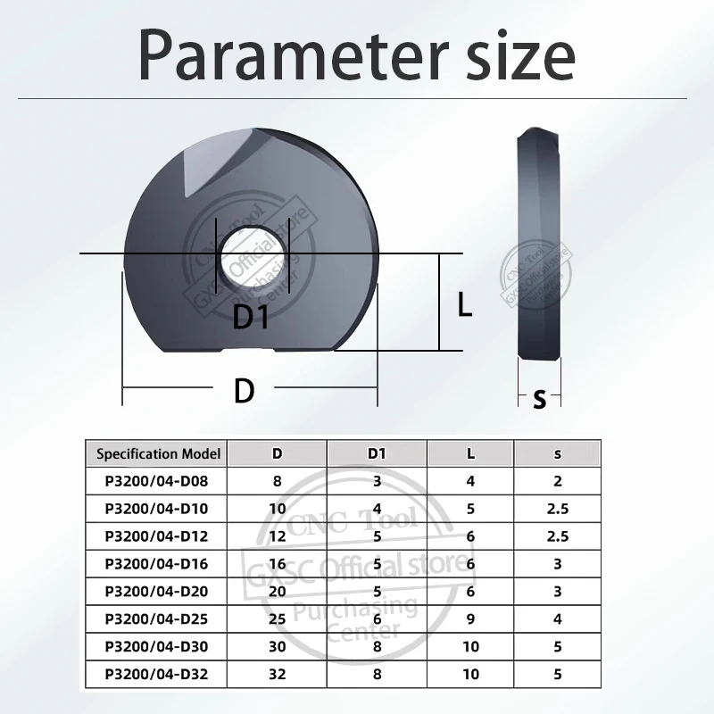 Groove Type Semi-circular Milling Cutter Blades P3200/3204 For T2139 Ball Head Blade D8 D10 D12 D16 D2 D25 D30 D32 Cutting Tools