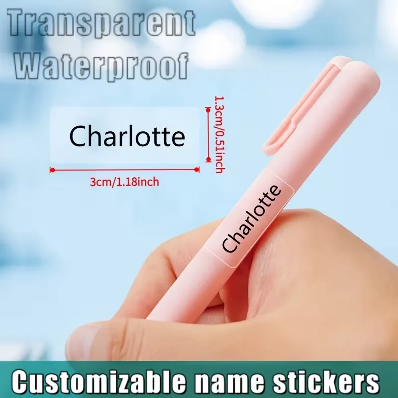 Custom Transparent Labels, Personalized Name Stickers, Suitable for Daily Necessities, Bottles, Boxes, Stationery, Notebooks
