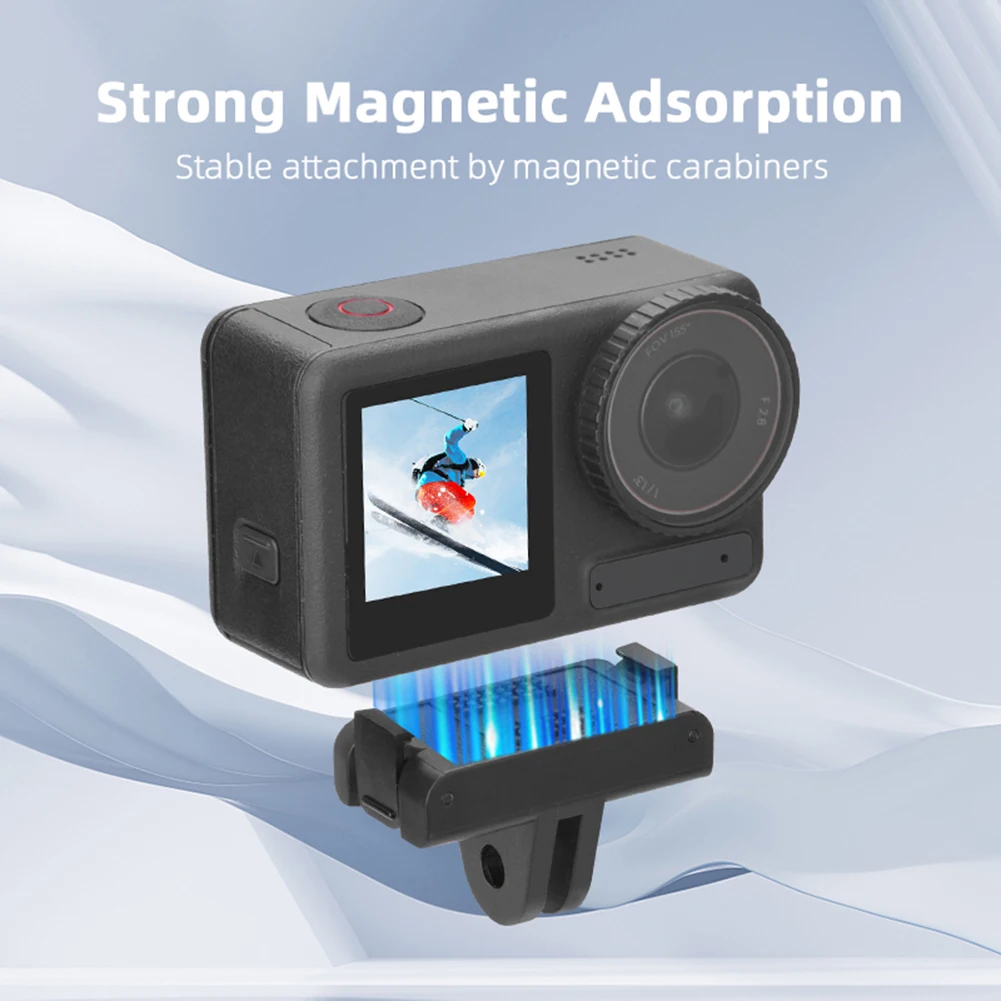 Câmera Magnetic Fork Adapter, Quick Release Adapter, Extension Mount Base para DJI Osmo Action 4 3