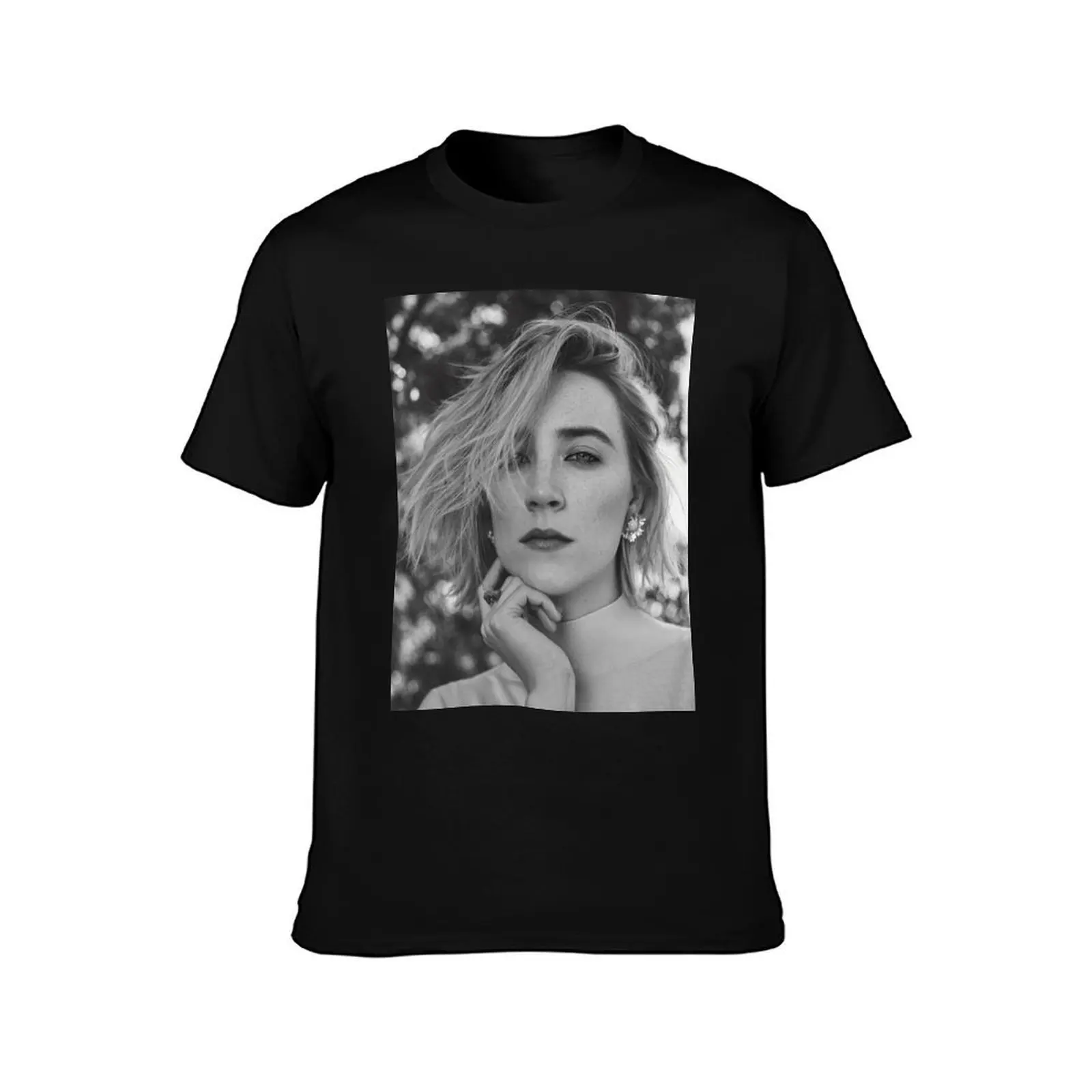 saoirse ronan T-Shirt, Summer Casual Cotton Tee, Oversized Streetwear Tops, Vintage Graphic Print, Loose Fit Short Sleeve