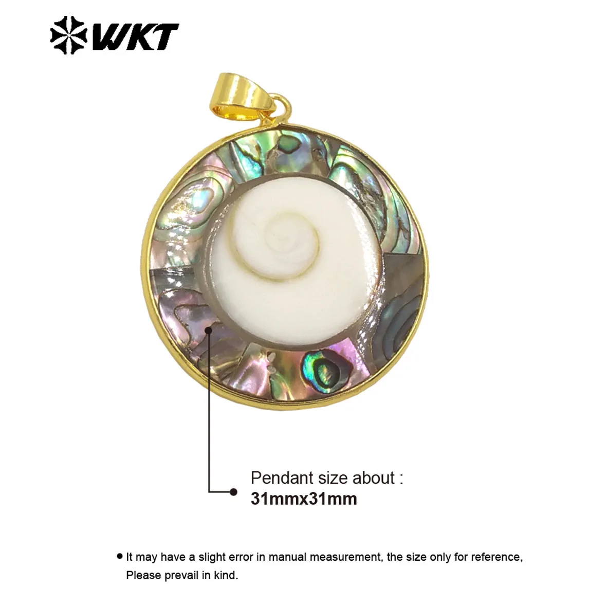 WT-JP361   WKT 2024 Hot Style Natural Natural Shell Wedding Pendant Gift Jewelry Retro Accessory Women For Supplies 5PCS