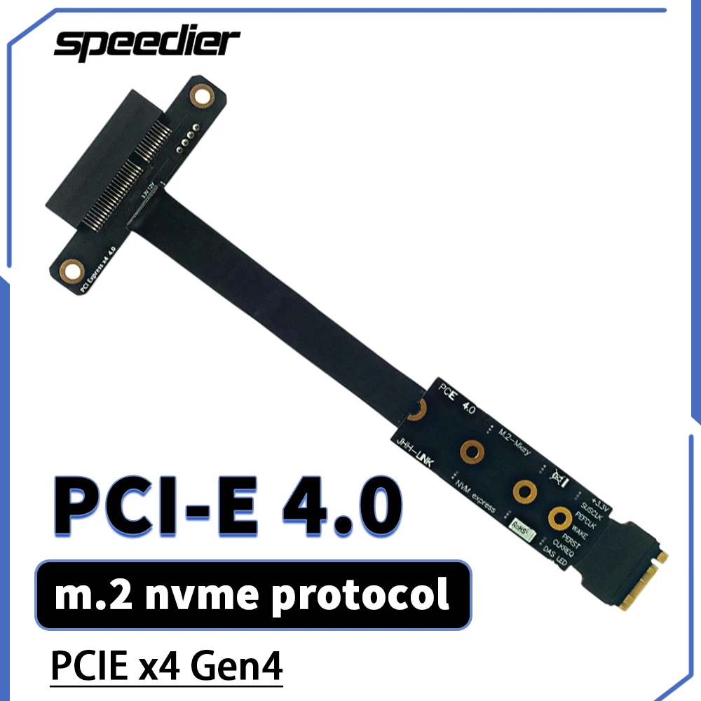 pci express 4 0 riser x4 cable M.2 M Key Gen4 M.2 NVMe Extension cable To PCIE 4.0 4x Riser with SATA 4Pin Power