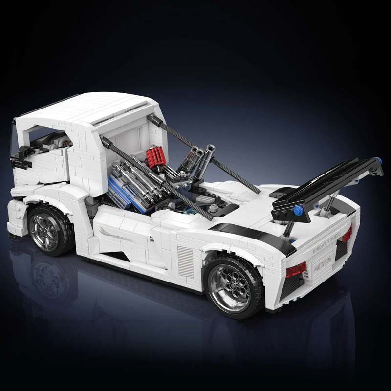 Mould King 10036 Technical Car Toys The MOC White Knight Truck Building Block Assembly Car Model Brick Set Kids Christmas Gift