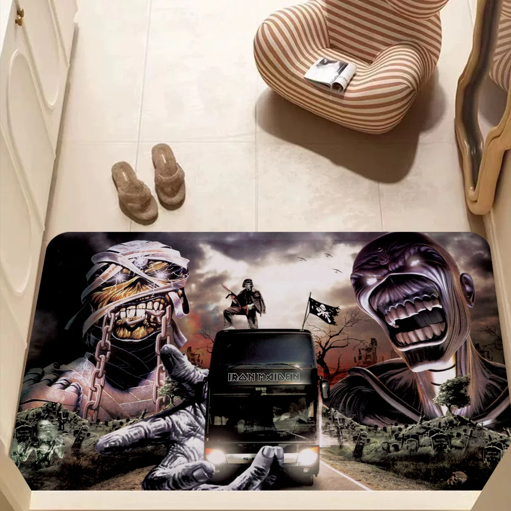 Fashion Trend Band IR-IRON-MAIDEN-N Hallway Carpet Washable Non-Slip Living Room Sofa Chairs Area Mat Kitchen Doormat Area Rug