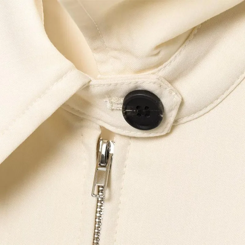 سترات بسحاب للنساء لربيع الخريف بأكمام طويلة وياقة مقلوبة ملابس خارجية معاطف بلون سادة ملابس خروج كلاسيكية للسيدات #4