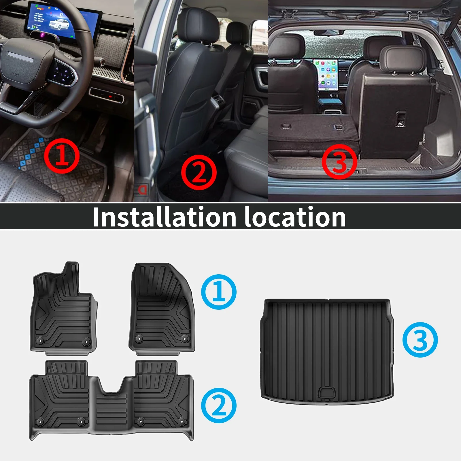 for Polestar 4 2023-2026 LHD RHD Custom Fit TPE Car Trunk Mats Quick Clean Non-Slip Bottom All Season Use Accessories