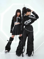 New Hip Hop Street Dance Costume for Girls Black Modern Jazz Dance Wear Kids Concert Ballroom Practice Clothes Festival Outfits