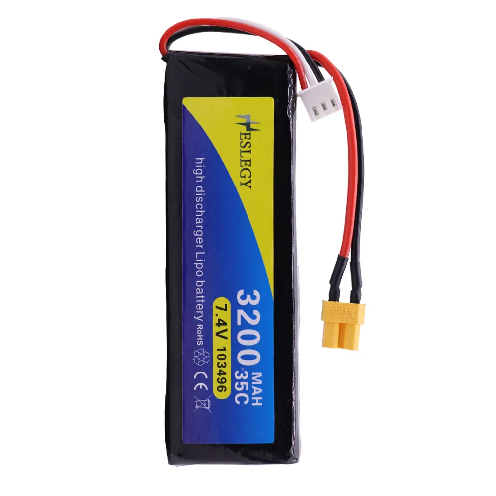 7.4 V 3200mAh Lipo Batteria per MJX Bugs 3 B3 RC Quadcopter Pezzi di Ricambio 2S 7.4 v aggiornamento 2700mah Batteria Spina XT30 35C parti giocattoli