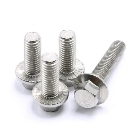 2pcs M12 hexagon flange face screws outer hex embossing screw mechanical bolts stainless steel bolt GB5787 25mm-55mm length