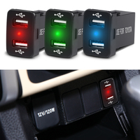 Dual USB Charger Car Cigarette Lighter Socket Quick Charging Waterproof 12-24V LED Car Accessories Power Adapter For Toyota