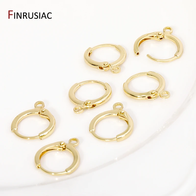 Trendy 14/18K Gold Plated Brass French Lever Back Earring Round Hook Ear Wire For DIY Earring Making Findings Accessories image 3