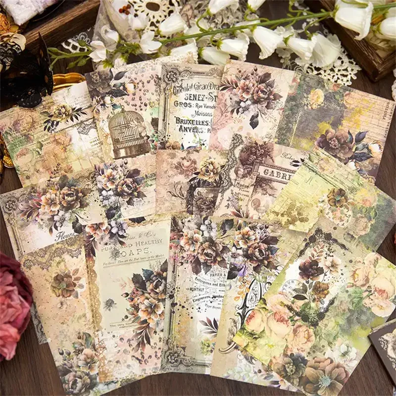 30Sheets Memo Pad Story Vintage Handbook Decoration Material Priming Bottoming Cut Scrapbook Notebooks Writing 105*145MM