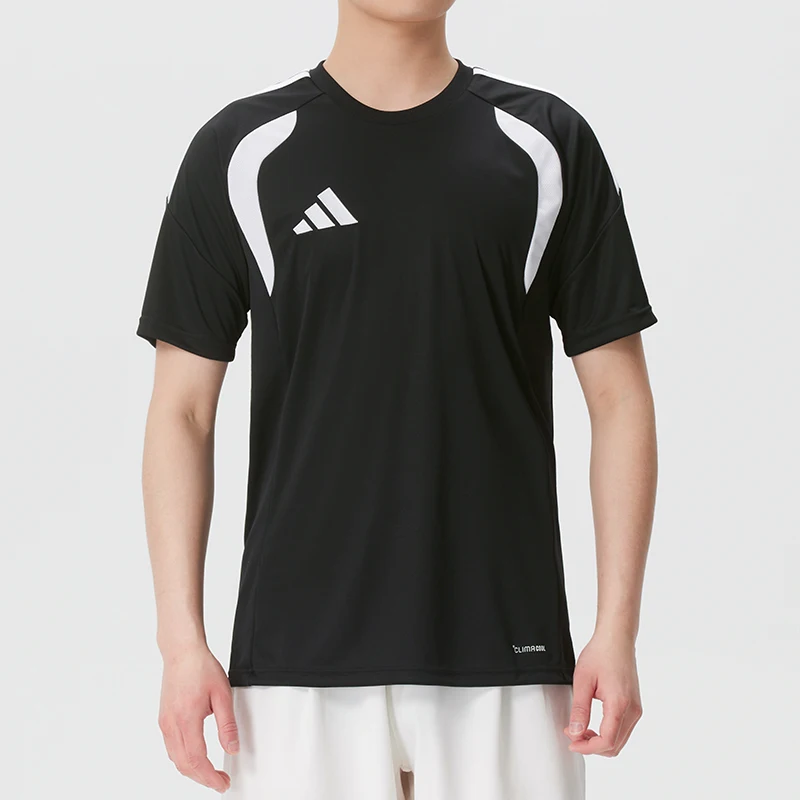 Camiseta Adidas (Adidas) para hombre, ropa deportiva informal, cuello redondo, holgada, transpirable, de secado rápido, para entrenamiento físico, de manga corta, Kb1348