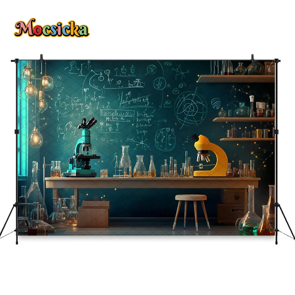 학생 사진 촬영을 위한 Mocsicka 학교 복귀 배경 책장 칠판 교실 배경 어린이 휴일 파티 사진 스튜디오