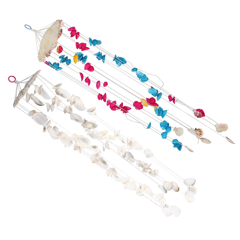 

Seashell Wind Chime White Decoration Hanging Ornament Simple Design Long Lasting Shell Material Perfect Gift