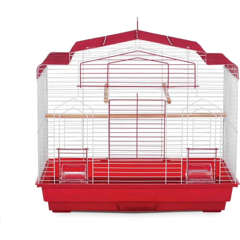 

Prevue Pet Products SP50041 Barn Style Bird Cage, Red/White Bird Cage Cover Accesorios Para Pajaros Bird Cages