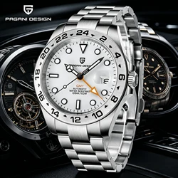 PAGANI DESIGN 2024New Automatic Machinery Men's Watch GMT PD1682 Stainless Steel sapphire crystal 10Bar Waterproof reloj hombre