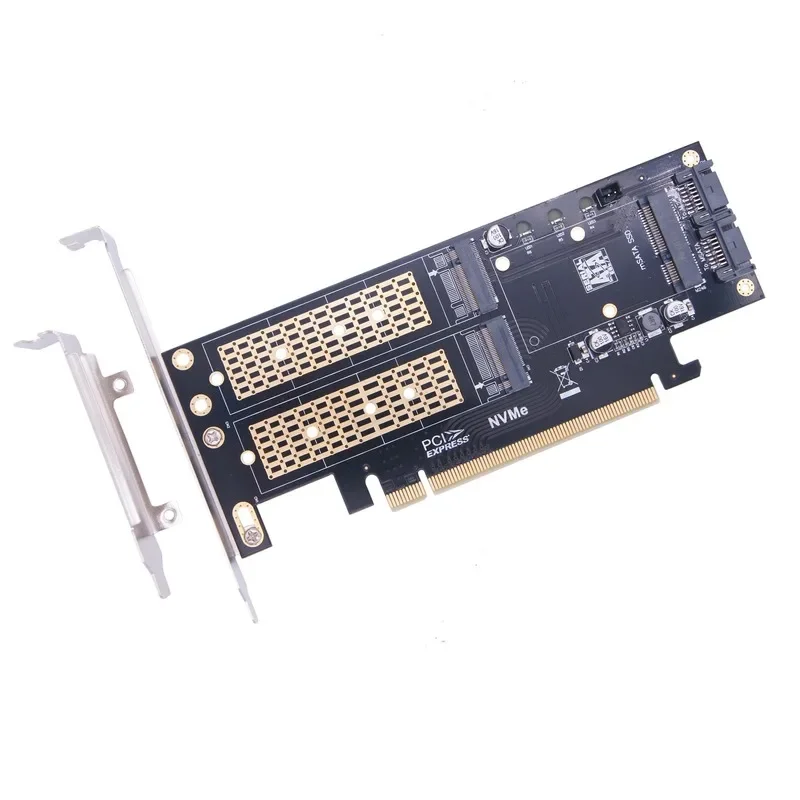 Expansion Adapter Card MSATA SSD NVMe M B Key M.2 NGFF SATA To Pcie 4x Three In One B+M Key Converter Riser M2  Pcie 4x