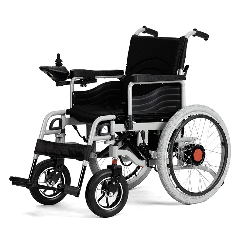 

Carbon steel frame steel wire wheel rear wheel foldable electric wheelchair