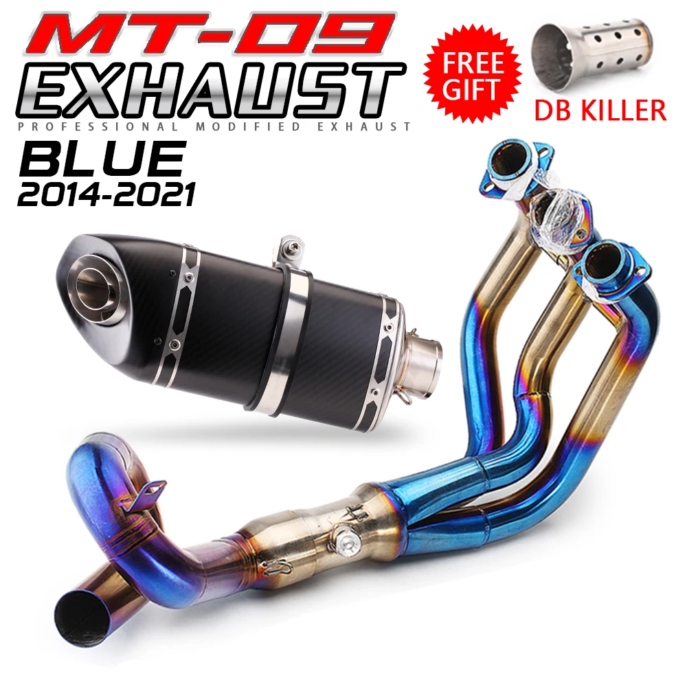 

For Fz09 Mt09 Motorcycle Full Systems Exhaust Muffler Stainless Steel Pipe mt-09 fz-09 Xsr900 2013-2024 Years