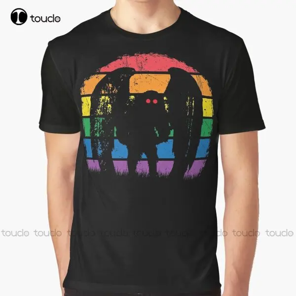 Mothman - Retro Vintage Rainbow Cryptid Gift Graphic T-Shirt Custom Aldult Teen Unisex Digital Printing Tee Shirts Xs-5Xl Tshirt