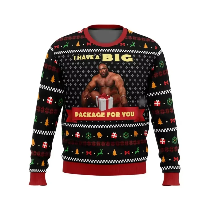 

New Big Package Ugly Christmas Spring Autumn Men's Pullover Top Fashion Couple Crew Neck Sweatshirt Retro Trend Male Top