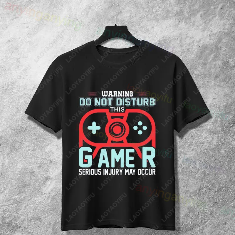 T-shirt décontracté avec graphisme amusant « Veuillez ne pas déranger le joueur, des blessures graves peuvent survenir », 100 % coton, manches courtes, à la mode