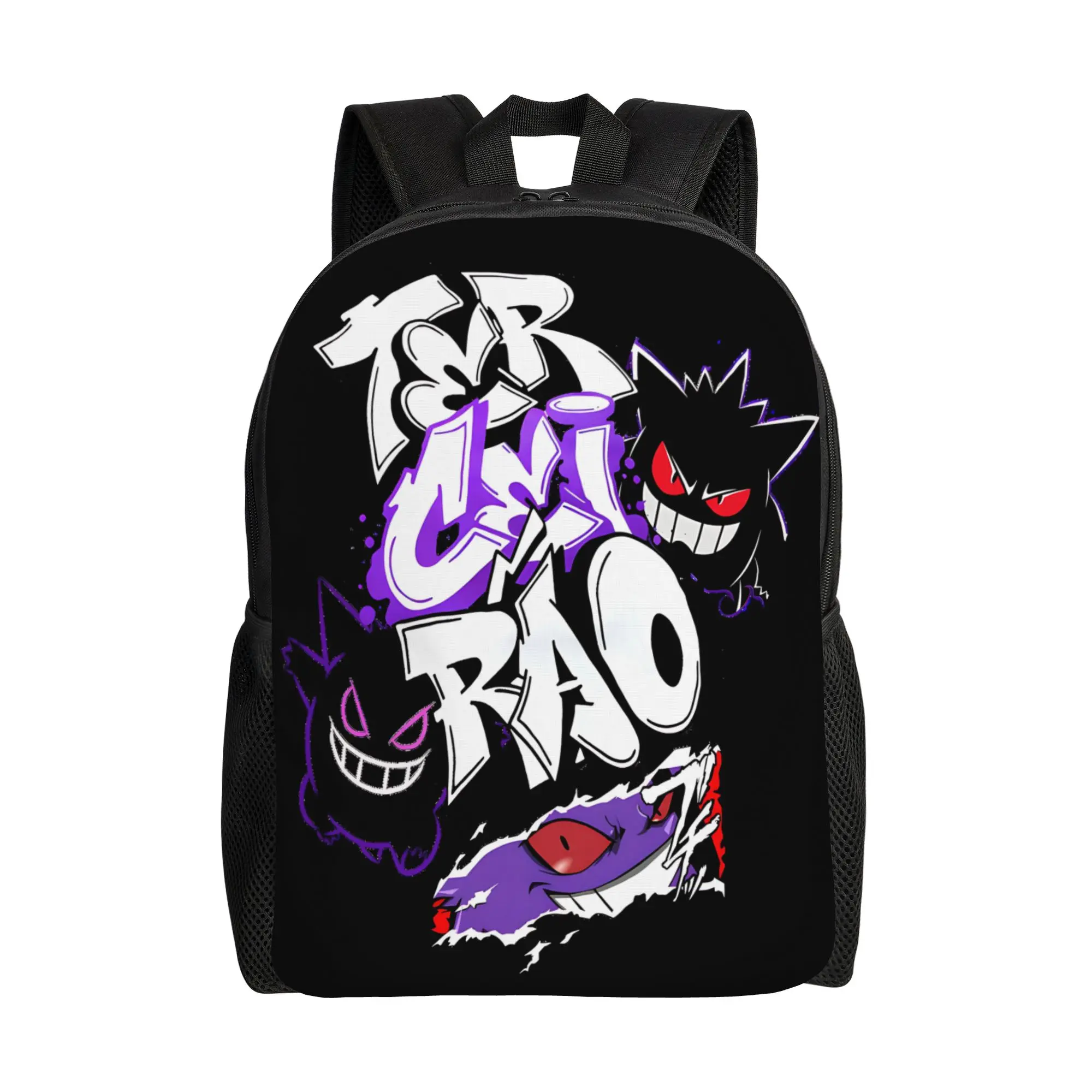

Fashion Backpacks Pokemon Backpack Daypack Gengar Ghost mochila Office Work Zipper Closure Rucksack