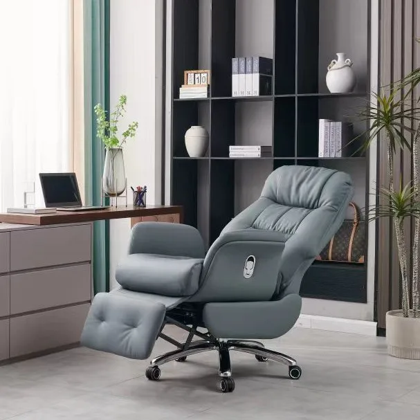 Sedia da capo di moda di fascia alta, sedia da classe in pelle per uso domestico, massaggio reclinabile, sedile intelligente, ufficio per computer