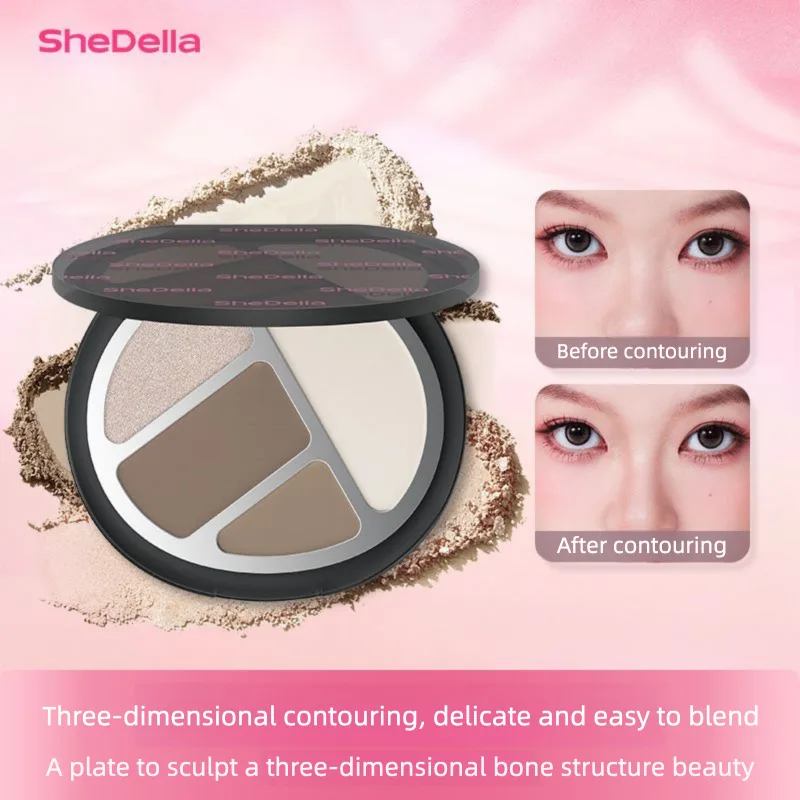 

Четырехцветная контурная пластина Sitya, глянцевая цельная пластина, осветляющая тени для носа и боковые тени, четырехцветная пластина