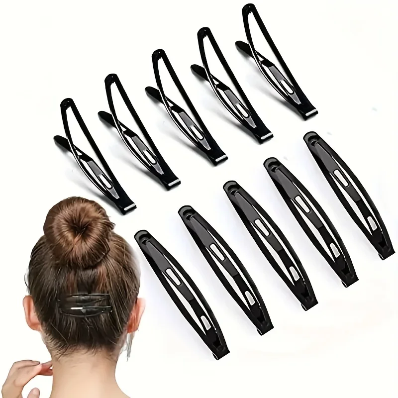 10/20/30Pcs Black Metal Rectangle Hair Clips for Women Girls Non Slip Snap Barrettes Hairpins Daily Styling Hair Accessories
