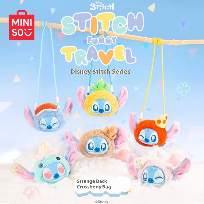 

Genuine Stitch Funny Travel Series Mystery Box Cute Cartoon Stitch Vinyl Face Crossbody Bag Pendant Doll Blind Box As Kids Gift