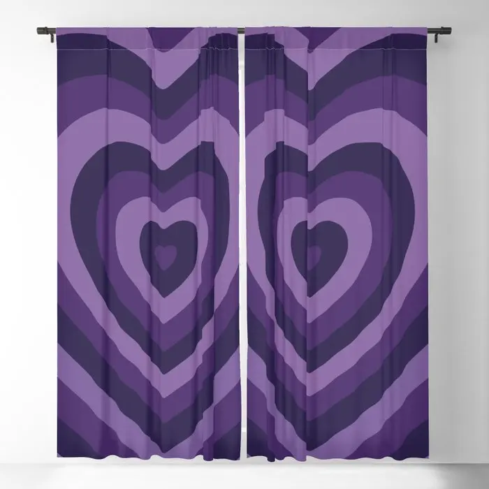 Amethyst Hypnohearts Blackout Curtains 3D Print Window Curtains For Bedroom Living Room Decor Window Treatments