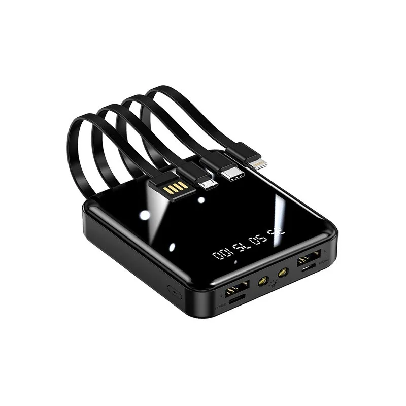 New Mini Built-in Line Large Capacity Power Bank 20000mAh Fast Charging Mobile Power Supply