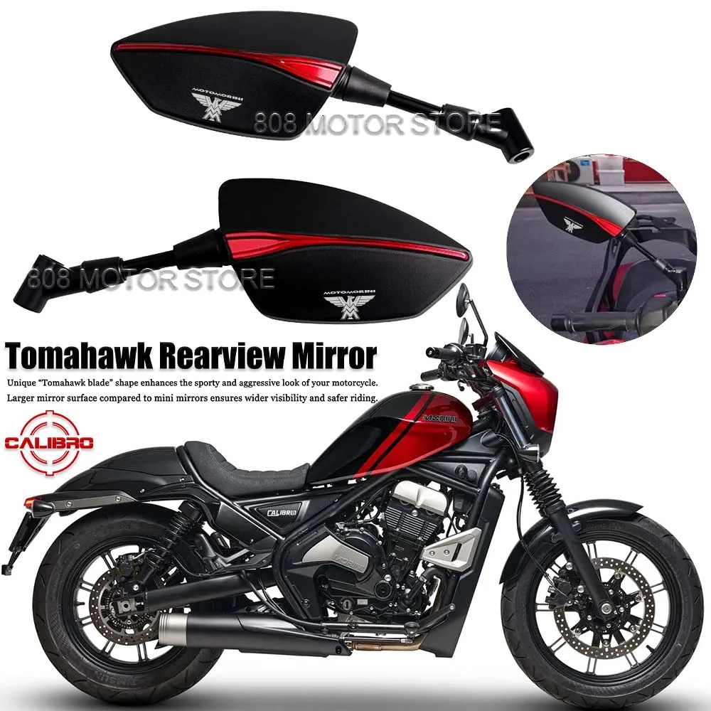 

For Calibro 650 700 Universal CNC Aluminum Tomahawk Rearview Mirrors 8mm 10mm Motorcycle Side Mirrors