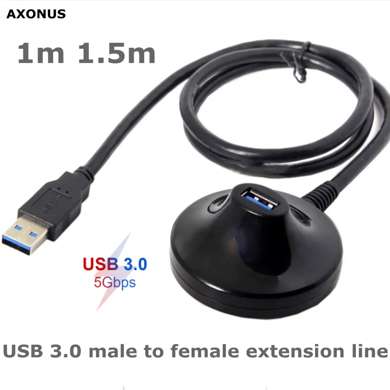 Good Quality 5Gbps High Speed Desktop USB 3.0 Type A Male to Female Extension Data Charge Cable with Stand Base Shielded