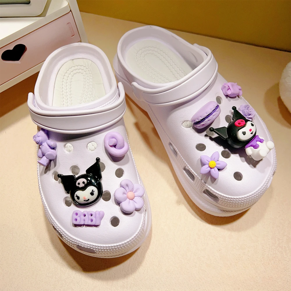 รองเท้าแตะรูปการ์ตูน kouromi ของ3D ขนาดเล็กอุปกรณ์ตกแต่งรองเท้าแบบทำมือสำหรับกระเป๋าใส่ของตกแต่งรองเท้าของขวัญสำหรับเด็กๆ