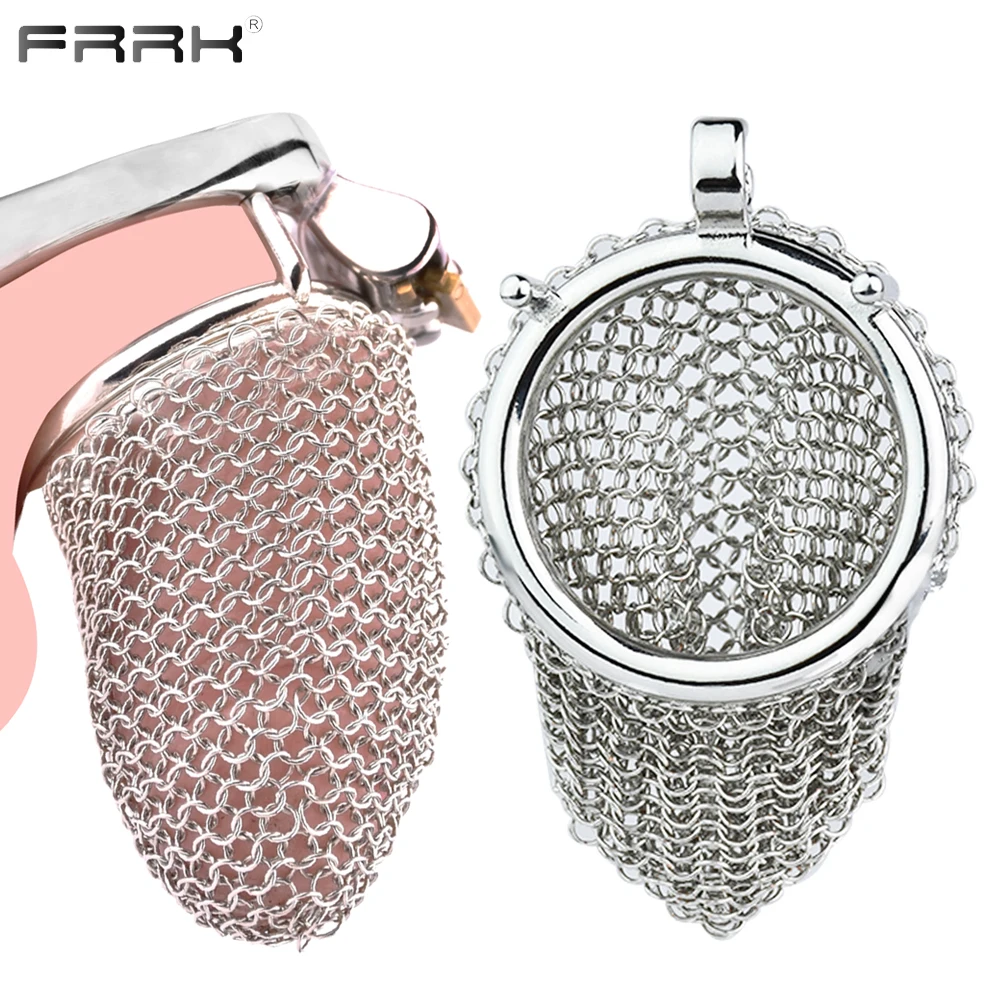 FRRK Stainless Steel Chastity Cock Cage Adult Sex Toys for Male Pleasure Hollow Mesh Design Penis Lock Cockrings BDSM Shop 정조대