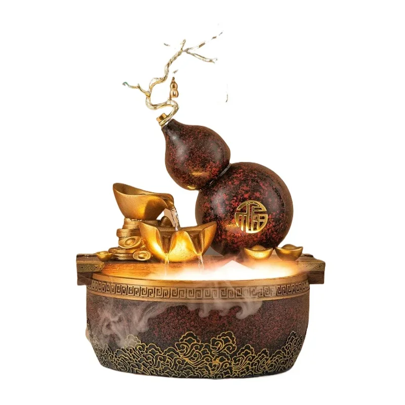 

Creative gourd flowing water ornament circulating water gold ingot