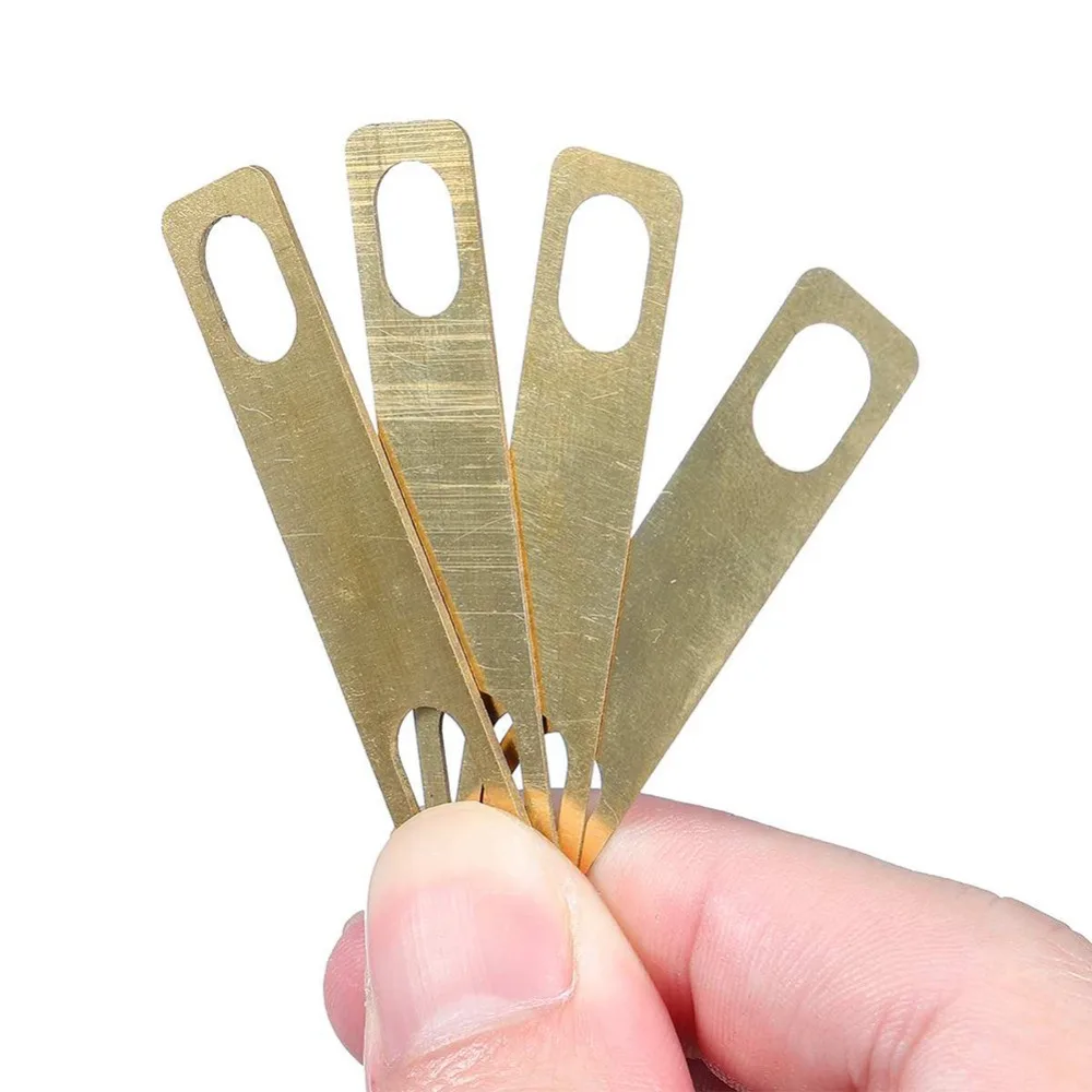 4Pcs/Set Brass Guitar Neck Shim Gold Thickness Brass Shims 0.5/0.2/1mm Guitar Accessories Electric Guitar Reinforcement Plates